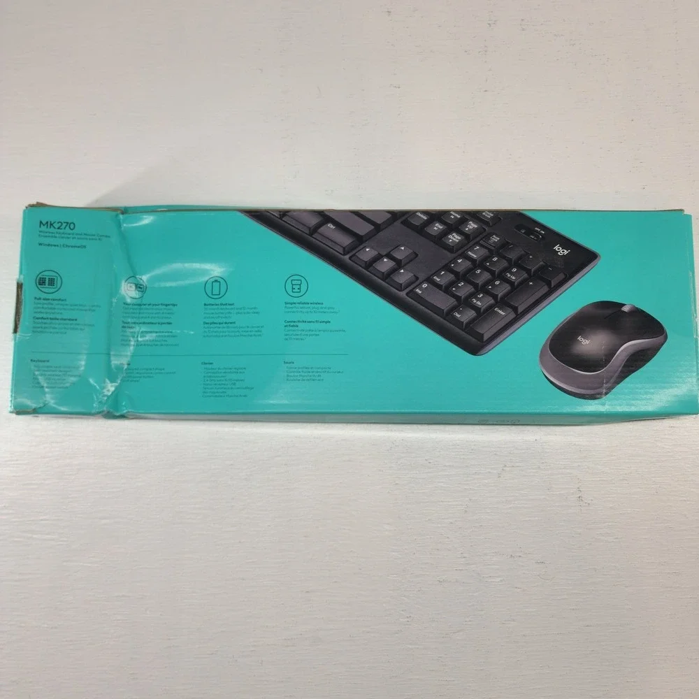 Logitech MK270 Wireless Keyboard and Mouse Combo Black 920-008813‎ USB Receiver